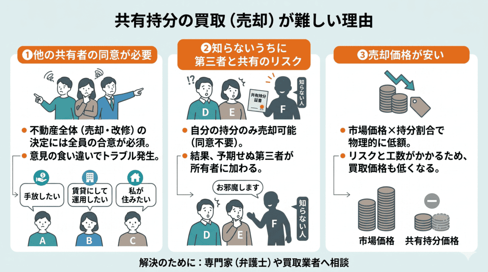共有持分の買取（売却）が難しい理由