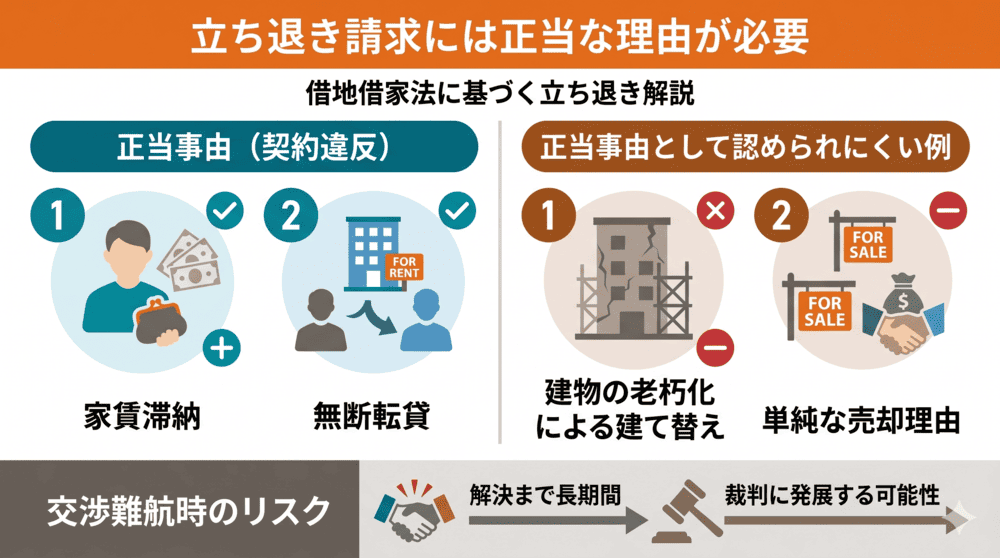 立ち退き請求には正当な理由が必要